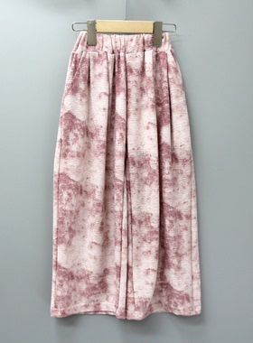 R耳sh家120夏品牌折扣童装大童漂亮柔软阔腿抖抖长裤25096粉