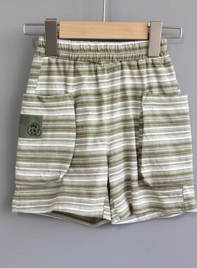 福利T吾系列80/120夏Ⅲ品牌童装折扣儿童简约休闲五分中裤07187绿