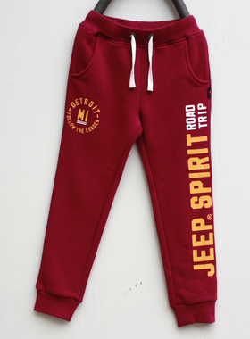 吉系列120/140秋装 品牌折扣/儿童中厚拉绒休闲运动长裤73488