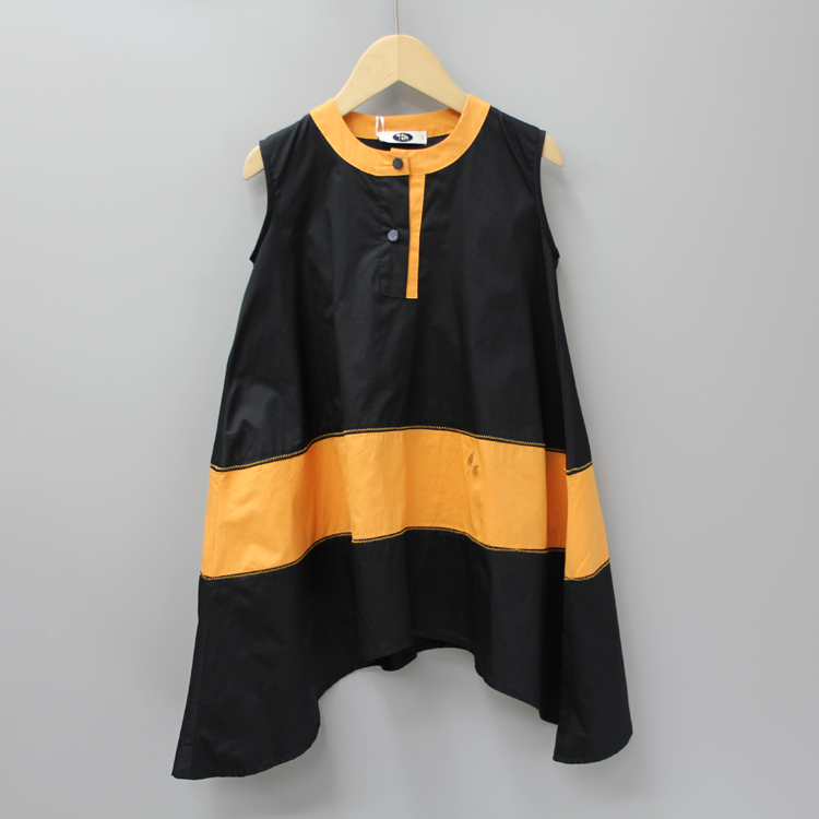 福利S品.换标100/155夏品牌童装折扣女童无袖纯棉连衣裙子531黑