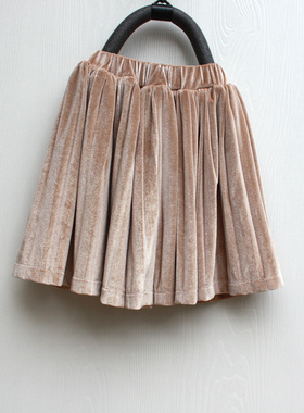 欧系列100-130冬装 品牌童装折扣/女童棉里厚款半身裙子80246米