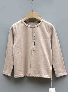 L玛系列110秋装Ⅲ 品牌折扣童装/儿童纯棉长袖休闲T恤36273杏