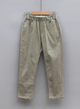 L玛系列110-150春秋Ⅲ 童装品牌折扣/纯棉休闲小脚长裤81783豆绿