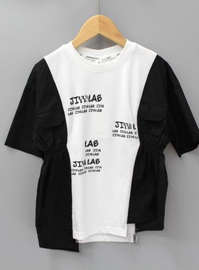 与系列110-160夏装 品牌折扣童装/儿童纯棉休闲短袖T恤41197白