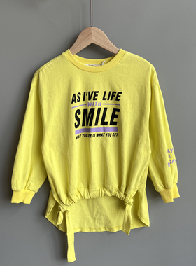 G欧系列120春秋装 品牌童装折扣/儿童长袖T恤纯棉卫衣52277黄