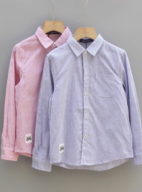 T亚系列130春装 品牌童装折扣/童纯棉衬衫长袖衬衣21210二色