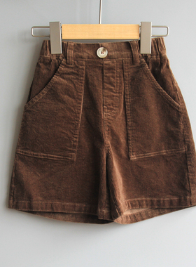 G安系列130-150春秋装 品牌童装折扣/儿童灯芯绒短裤靴裤23620咖