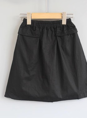 福利T吾系列110夏Ⅲ品牌童装折扣/女童棉里简约半身短裙07272黑