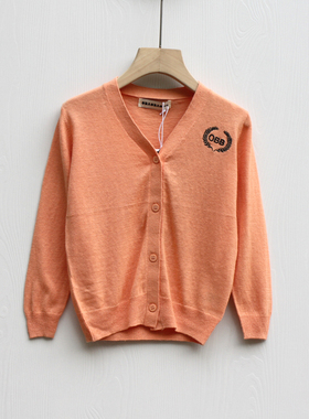 S欧系列110春装 品牌童装折扣/男女童长袖开衫毛衣62001桔