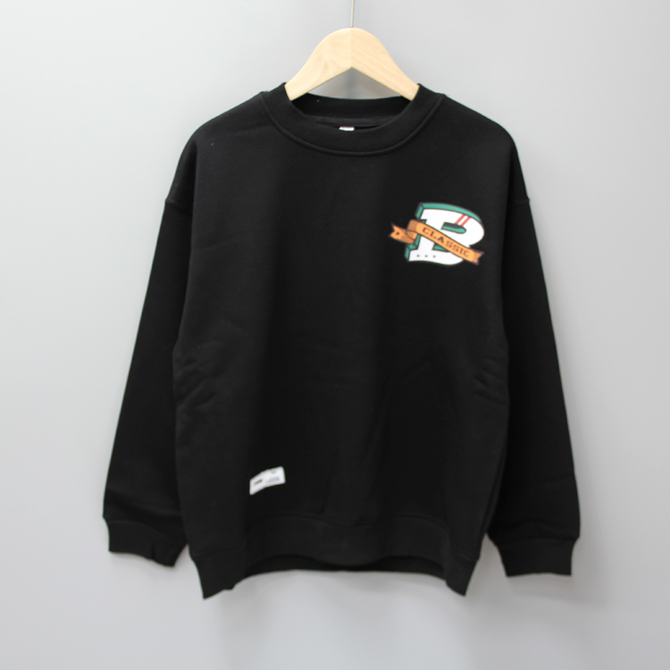 G百系列140-160秋冬 品牌童装/青少年一体绒加厚卫衣套头6301黑