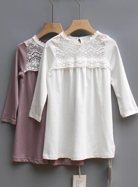 L玛系列110-160春装Ⅲ品牌童装折扣/女童纯棉长袖连衣裙81812二色