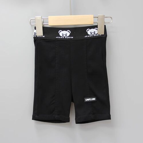 福利J-I家100-140夏品牌折扣童装中童休闲柔软打底修身短裤6555黑