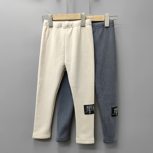 Y吾系列110-140冬品牌折扣童装/大童修身加绒打底长裤06915二色