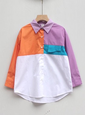 L妞系列150春装 童装品牌折扣/儿童纯棉长袖衬衣衬衫11554白