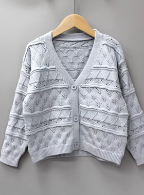 G-MI*KO家110-140秋品牌童装折扣儿童毛衣中厚休闲开衫外套8107蓝