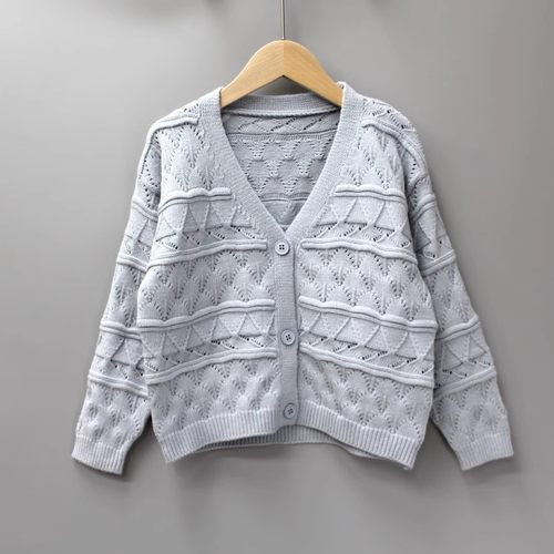 G-MI*KO家110-140秋品牌童装折扣儿童毛衣中厚休闲开衫外套8107蓝