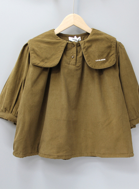 R阿MuA和120-140秋冬 品牌童装折扣/儿童夹棉翻领长袖裙衣21556绿