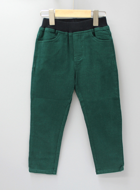 J-HO系列110-165秋 品牌童装折扣/中大梭枳休闲长裤02208墨绿