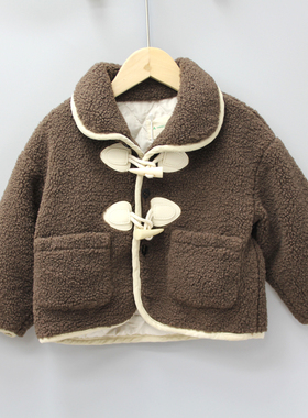 S-Sily家110秋冬童装品牌折扣/儿童开衫绒绒毛毛外套35319咖