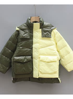 TS吾系列110冬装 品牌折扣童装/童羽绒服外套休闲文艺00552绿