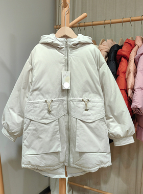 KS-ZR系列120/140冬装 品牌折扣童装/童羽绒服外套带帽22246杏