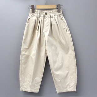 130春秋 直筒裤 品牌童装 儿童休闲棉长裤 58027杏 折扣 S子cao家120