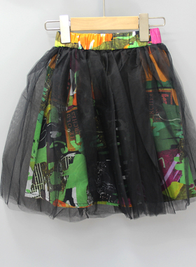 S衣Ch家110-150春秋 品牌童装折扣/童棉里休闲半身裙短裙80071绿