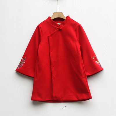 S禾系列120-150秋装 品牌童装折扣/儿童开衫休闲呢子外套48017红