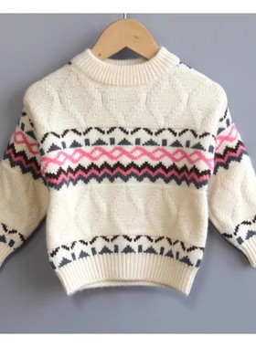 T芙系列90-110秋冬Ⅱ品牌童装折扣/儿童休闲套头打底毛衣71064杏