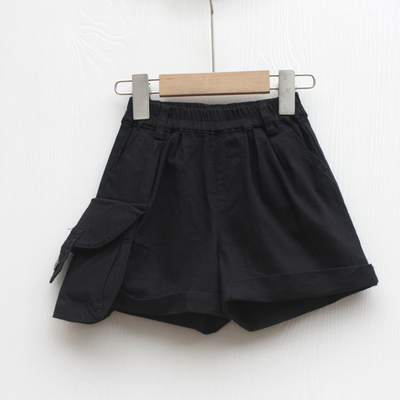 TS吾系列80-120夏装 品牌童装折扣D儿童休闲纯棉短裤中裤02860黑