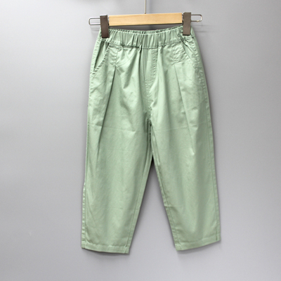 柏系列110-150春秋品牌童装折扣/儿童薄棉休闲简约长裤12557浅绿