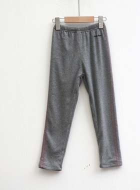 T城系列120秋冬 品牌童装折扣/儿童加绒中厚打底长裤42861灰