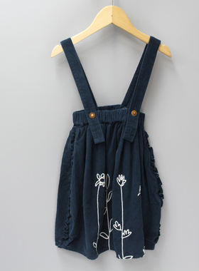 S子cao家90-130春秋 品牌折扣童装/女童背吊带半身两用裙28047蓝