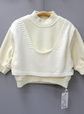 SD子cao记90-130秋冬品牌童装折扣/童一体绒长袖卫衣休闲39143杏