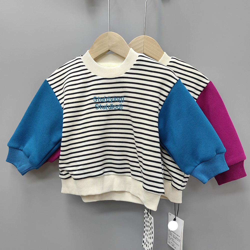 G-U*S家80-120秋冬 品牌童装折扣/儿童休闲加绒拼接卫衣50022二色