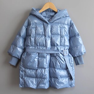 S-M家换标110冬装品牌折扣童装/儿童羽绒服中厚外套49552灰蓝