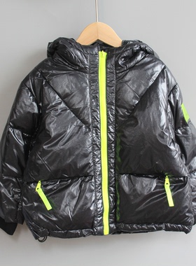 Y宫系列100冬 品牌童装折扣/儿童带帽羽绒服外套中厚21828黑