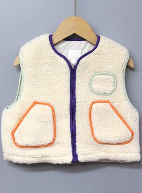 Y安系列80秋冬 品牌童装折扣/小童夹棉中厚背心马甲04360紫