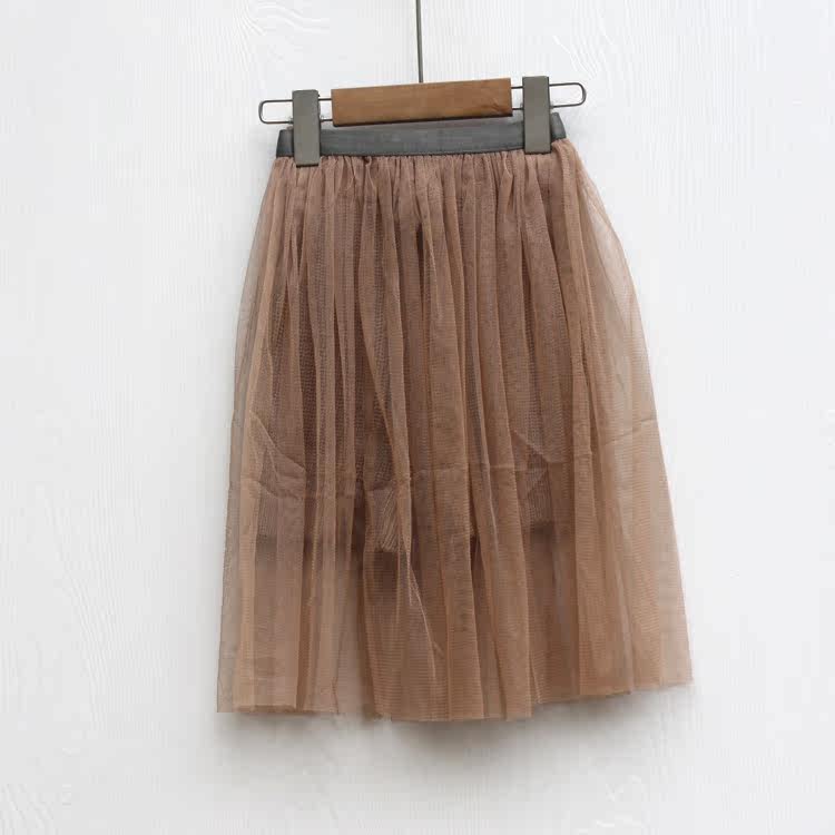 T品.换标100冬装 品牌童装折扣/女童短裤+网纱半身裙8051驼