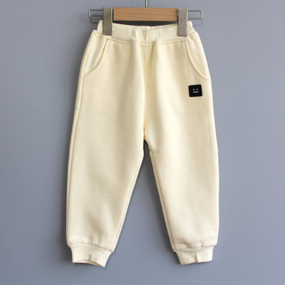 L星系列95春秋*品牌童装折扣/儿童休闲薄绒中厚长裤21225杏