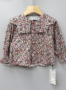 Y-U家80-120春秋 品牌童装折扣/儿童休闲长袖上衣衬衣3318紫