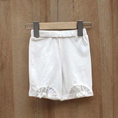 T拉系列130/140夏装 品牌童装折扣/女童棉休闲短裤打底15164白