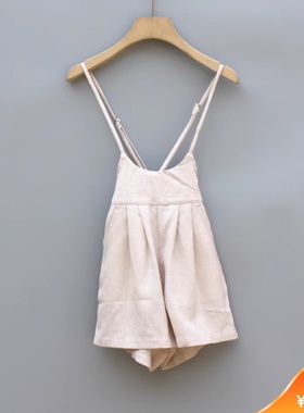 T拉系列110-150夏装 品牌童装折扣/儿童纯棉休闲背带短裤14236杏