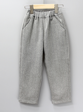 安系列120-140秋冬 童装品牌折扣/儿童纯棉休闲呢料长裤23786黑