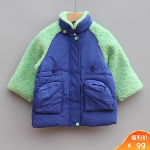 L安系列90冬装 品牌童装折扣撤柜/儿童羽绒服中厚外套12271蓝