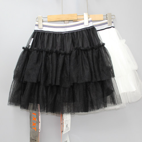 J-I家130-170夏装 品牌童装折扣/棉里网纱短裙半身裙5367二