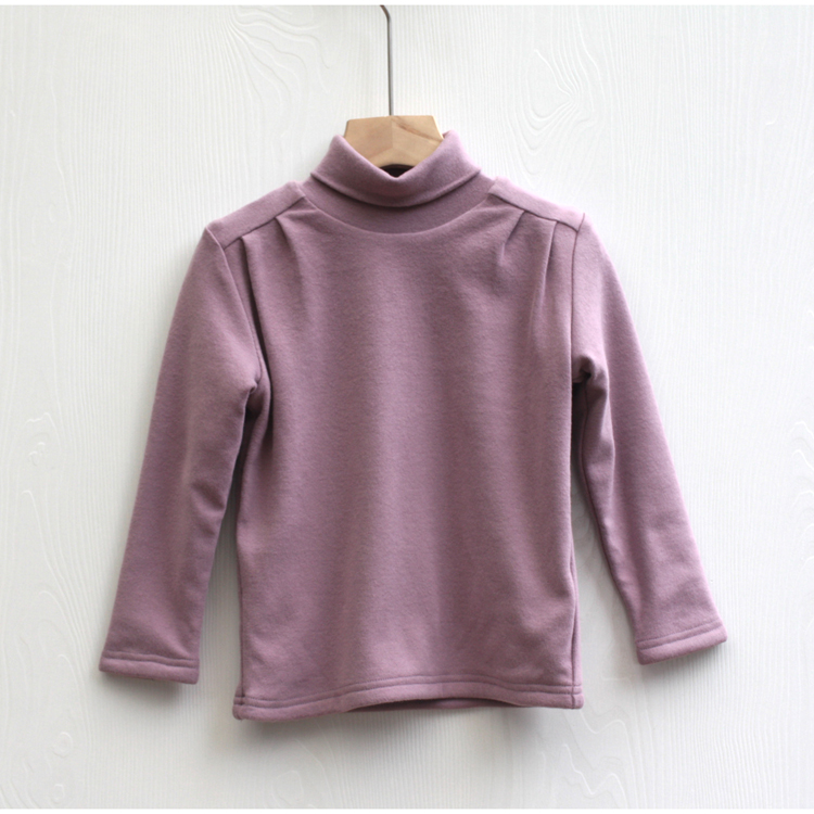 S拉系列120冬装 品牌童装折扣/高领中厚拉绒T恤打底T185粉紫
