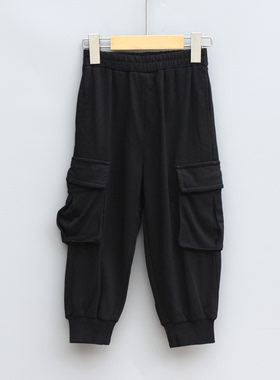 T吾系列110/120春Ⅱ品牌折扣童装/儿童纯棉休闲运动长裤05503黑