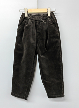 S柚xi家150秋冬 品牌童装折扣/儿童休闲加绒长裤84775绿