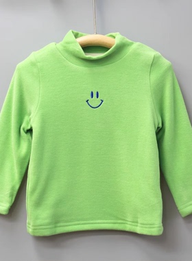 安系列80-120秋冬 品牌童装折扣/童舒适加绒打底上衣17266绿